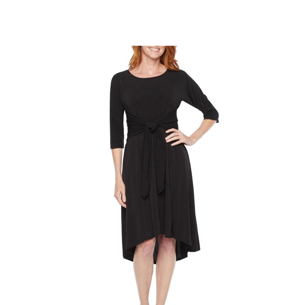 Robbie Bee 3/4 sleeve high low fit flair dress Size M NWOT